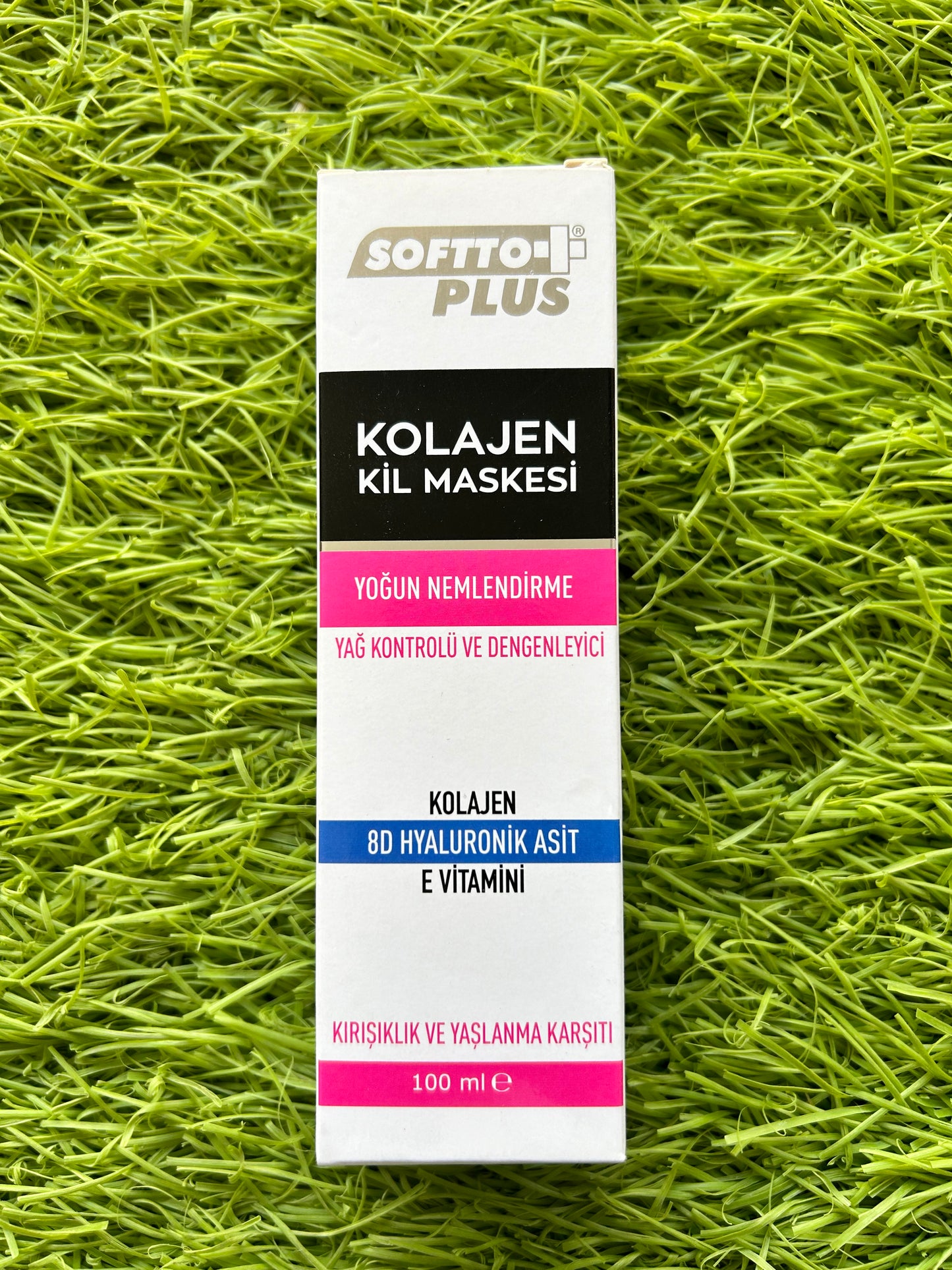 Softto Plus -Kolajen Kil Maskesi Kırışıklık Yaşlanma Karşıtı Maske