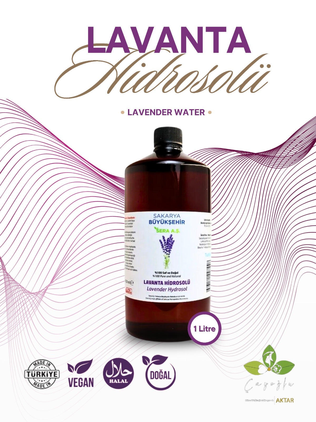 Lavanta Suyu -1 Litre Doğal Helal Lavanta Hidrosolü