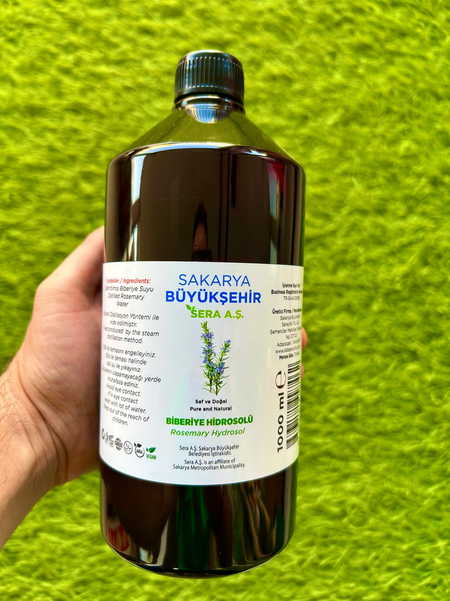 BİBERİYE SUYU -1 Litre Doğal ,Helal Biberiye Hidrosolü
