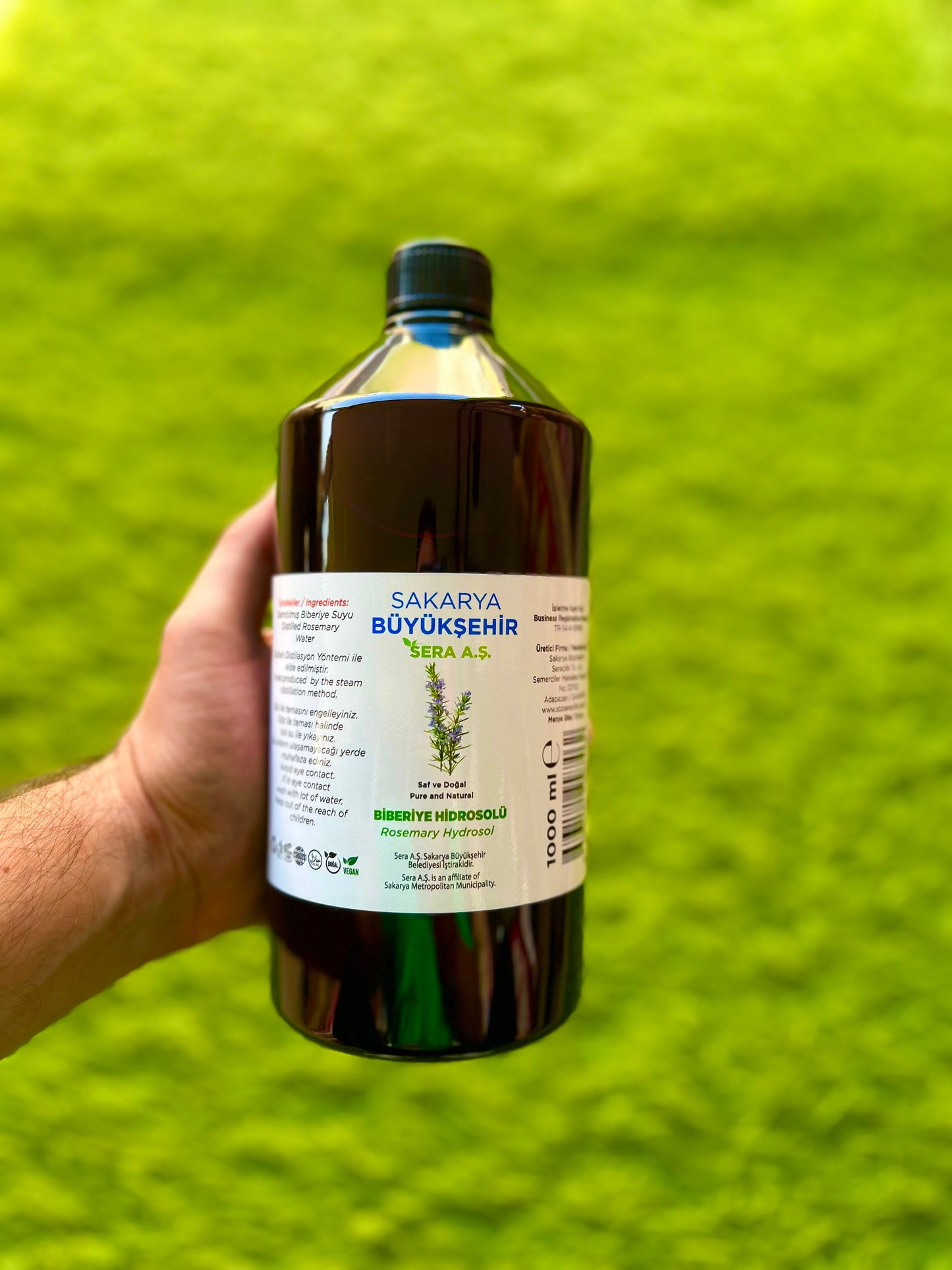 BİBERİYE SUYU -1 Litre Doğal ,Helal Biberiye Hidrosolü